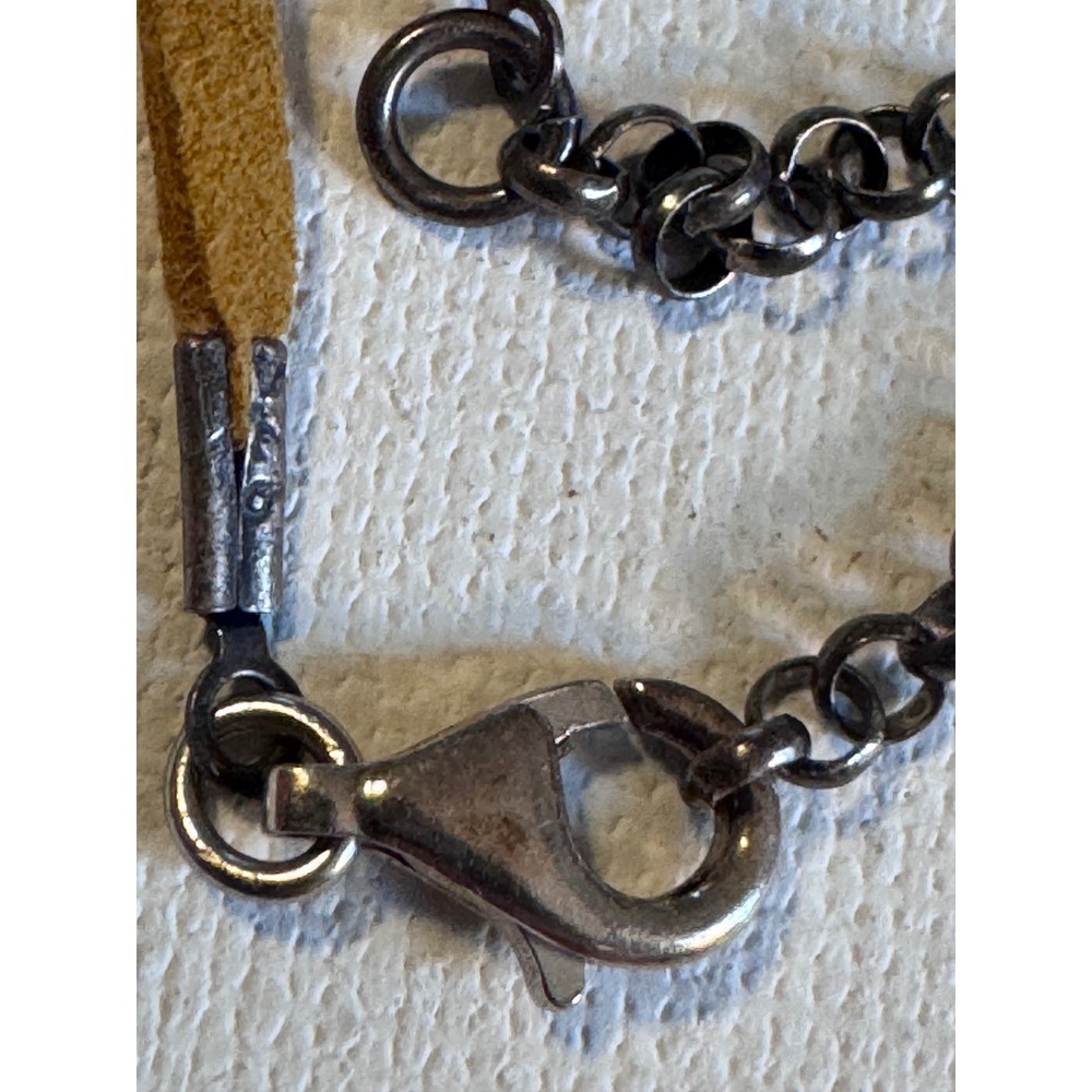 Vintage ATI Mexico 925 Sterling Silver Blue Howlite Pendant Necklace Cord - Picture 8 of 8